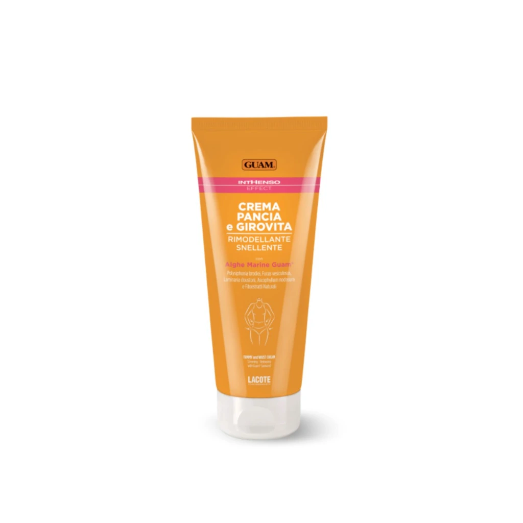 GUAM Inthenso Effect straffende & modellierende Creme für Bauch und Taille 200 ml Tube.webp