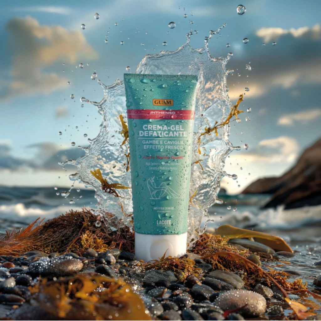 GUAM Inthenso Effect kühlendes Creme-Gel für schwere Beine & Knöchel 150 ml Meer.webp