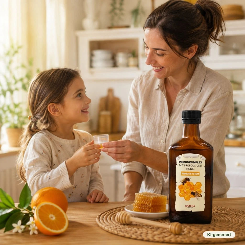 Riviera Immunkomplex mit Propolis und Honig 250 ml IKPH0250 Einnahme.webp