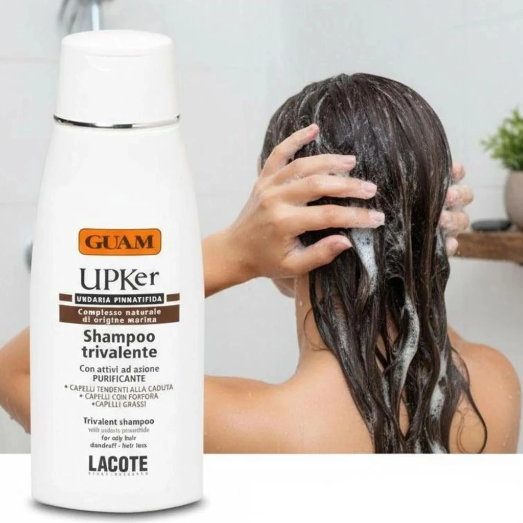 GUAM UPKer Shampoo bei Schuppen & fettigem Haar 200 ml 410_Anwendung.webp