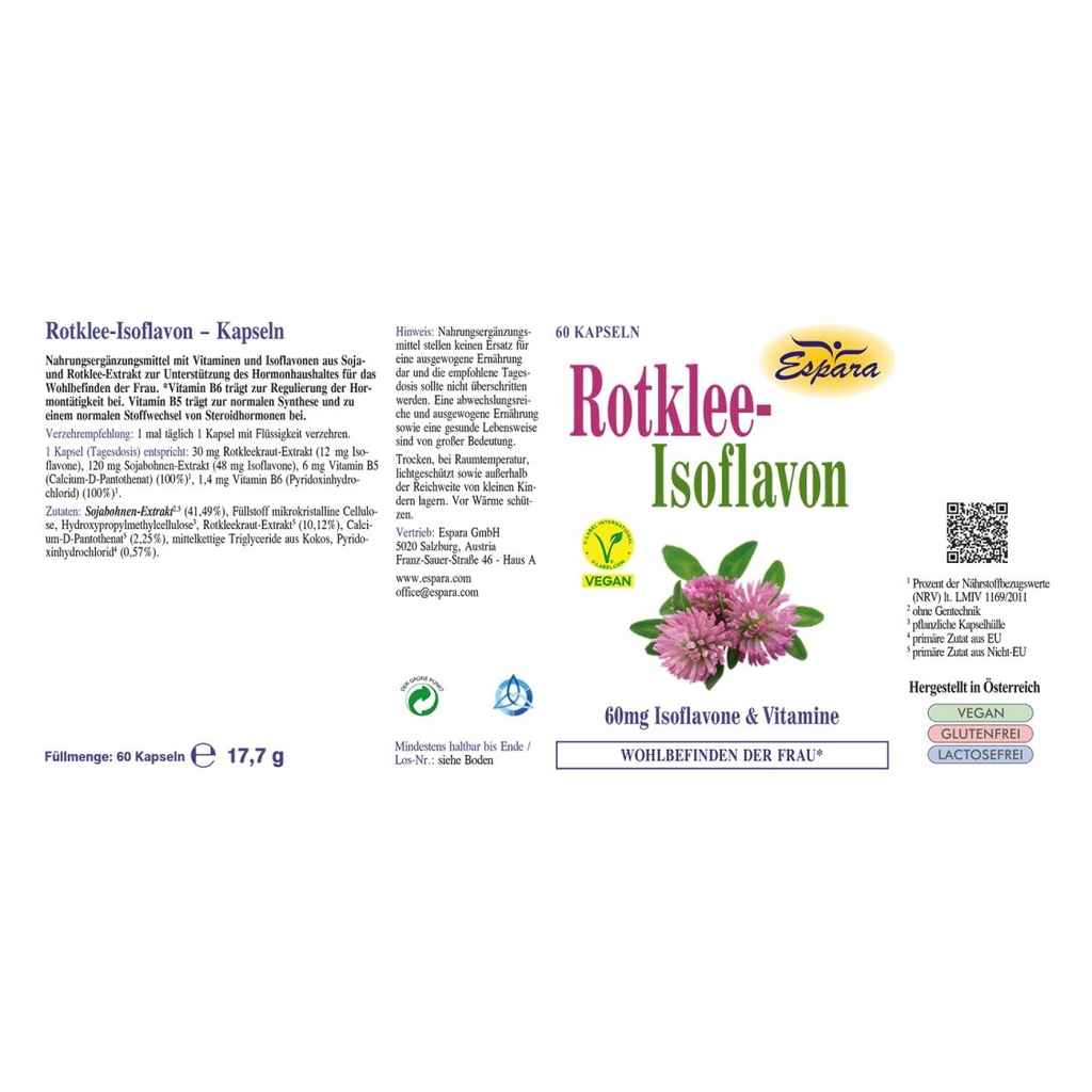Espara Rotklee-Isoflavon Kapseln (60 Kps.)