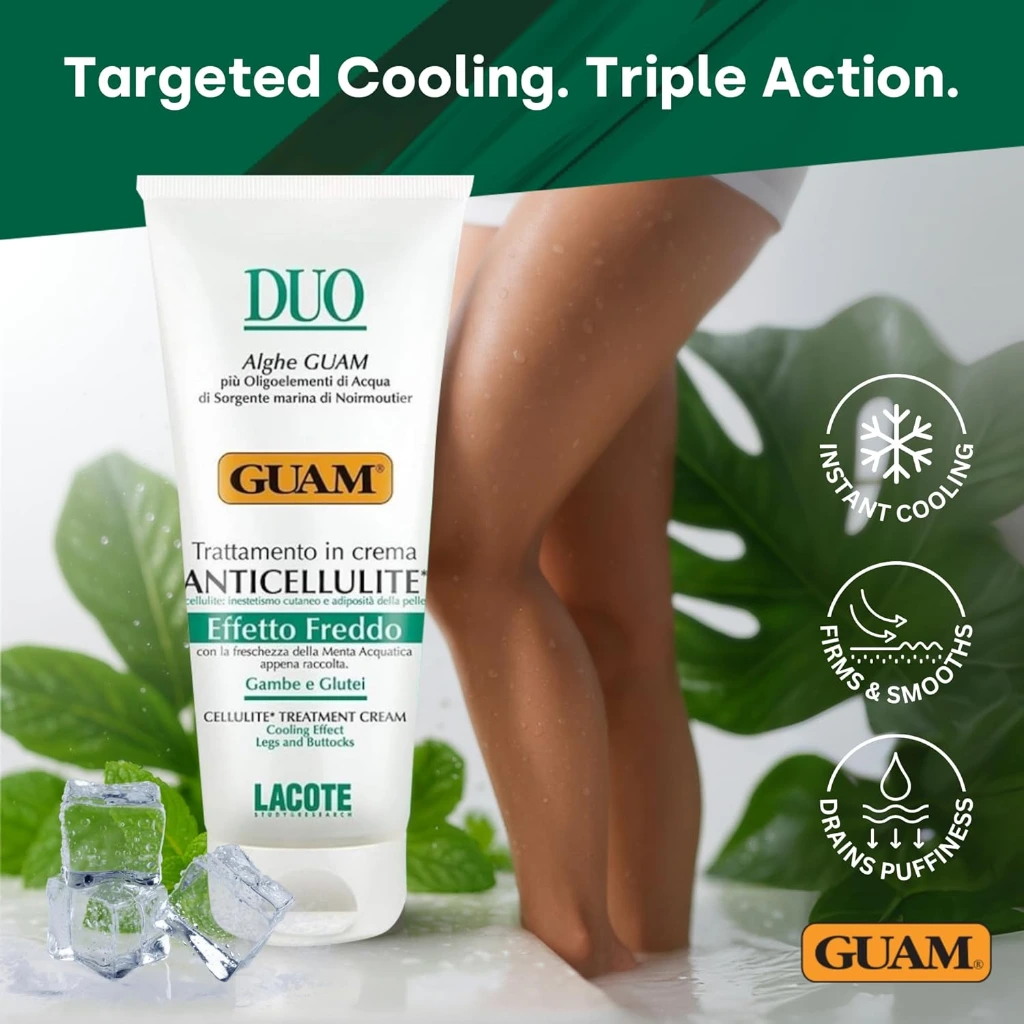 GUAM DUO Anti-Cellulite Creme kühlende Wirkung Beine.webp