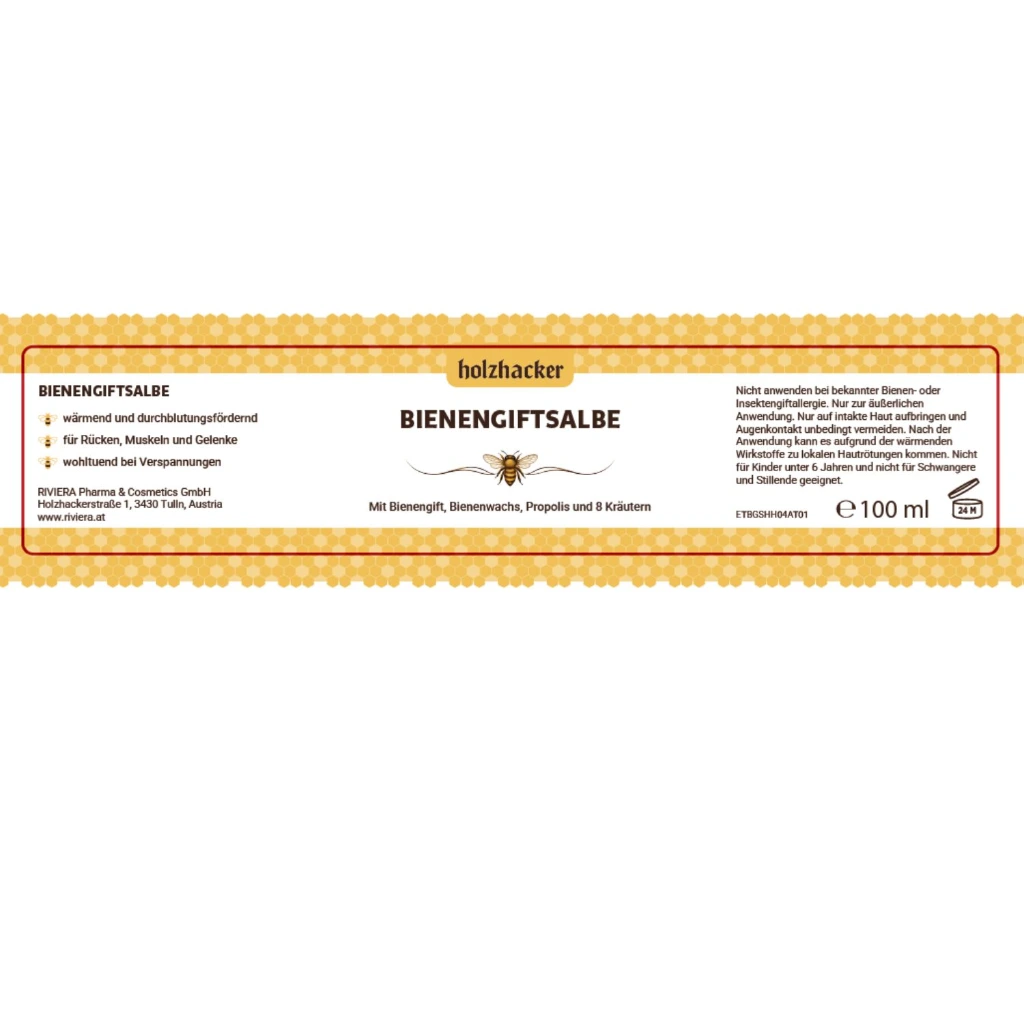 Holzhacker Bienengiftsalbe BIGSA0100A Etikett.webp