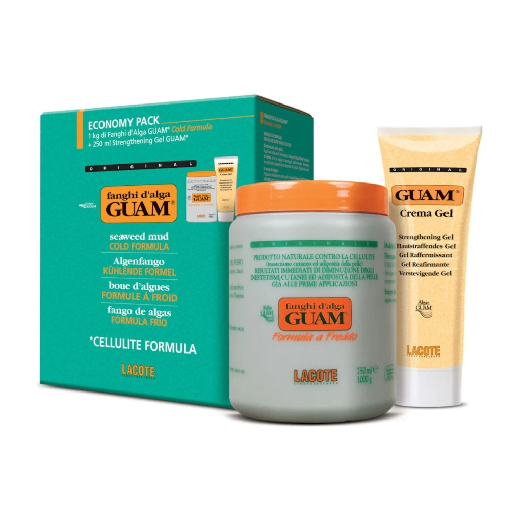 GUAM Kurpackung kühlend: 1kg Algenfango + 250ml Gel