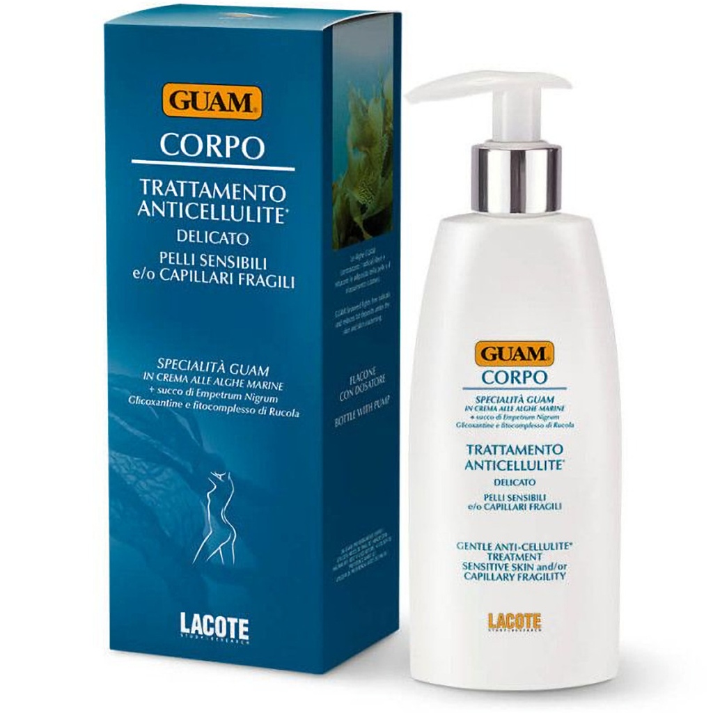 [192] GUAM CORPO Creme für empfindliche Haut gegen Cellulite. Wasseransammlungen und Besenreiser 200ml