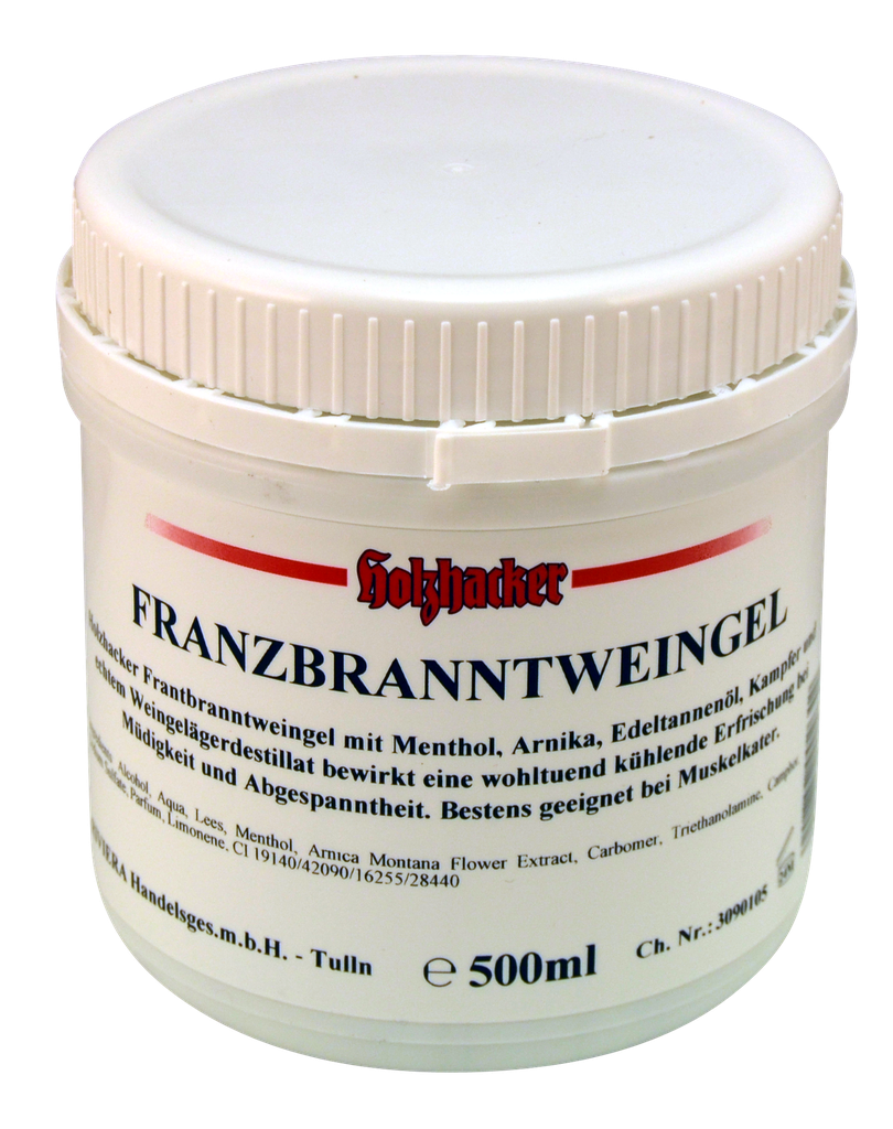 [HFGE0500] Holzhacker Muskel Gel Arnika & Menthol (Franzbranntweingel) 500 ml