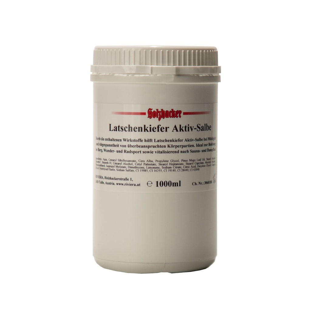 [LKCR1000P] Holzhacker Latschenkiefer Aktiv-Salbe 1000 ml Dose