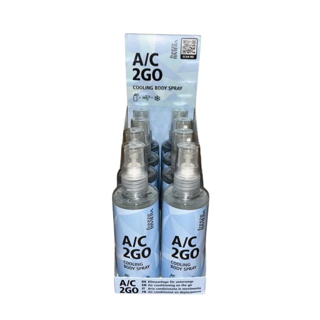 A/C 2GO Cooling Body Spray Display (8 x A/C 2GO)